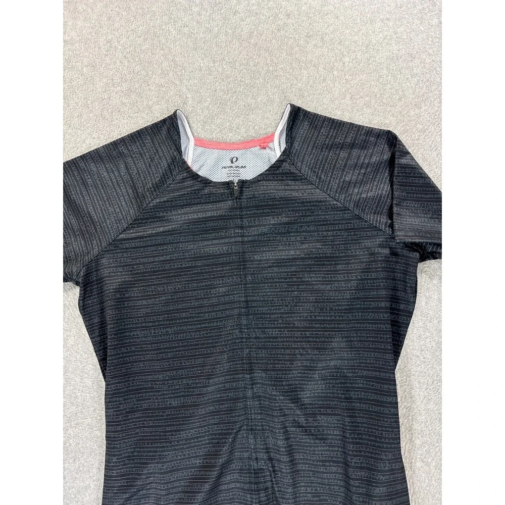 Pearl Izumi Full Zip Short Sleeve Cycling Jersey (Women's Large) Gray/Black - Picture 2 of 10
